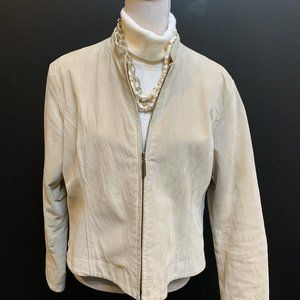Vintage Chicos Tan Leather Jacket